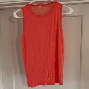 Vibrant Coral Sleeveless Tank Top
